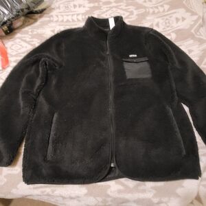 Airwalk Black Fleece Sweater Jacket-- Sherpa